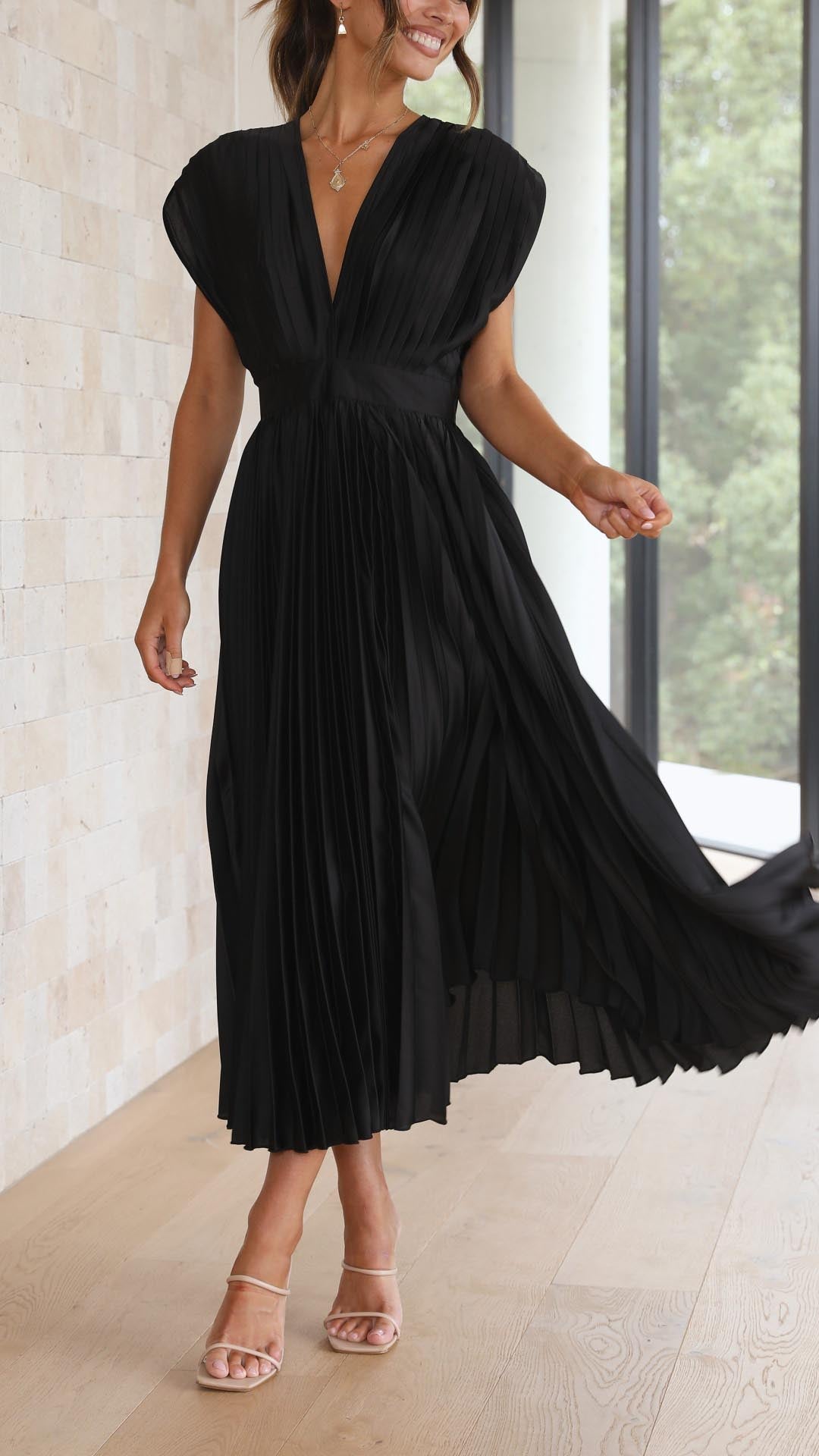 Maria | Elegant Geplooide Jurk
