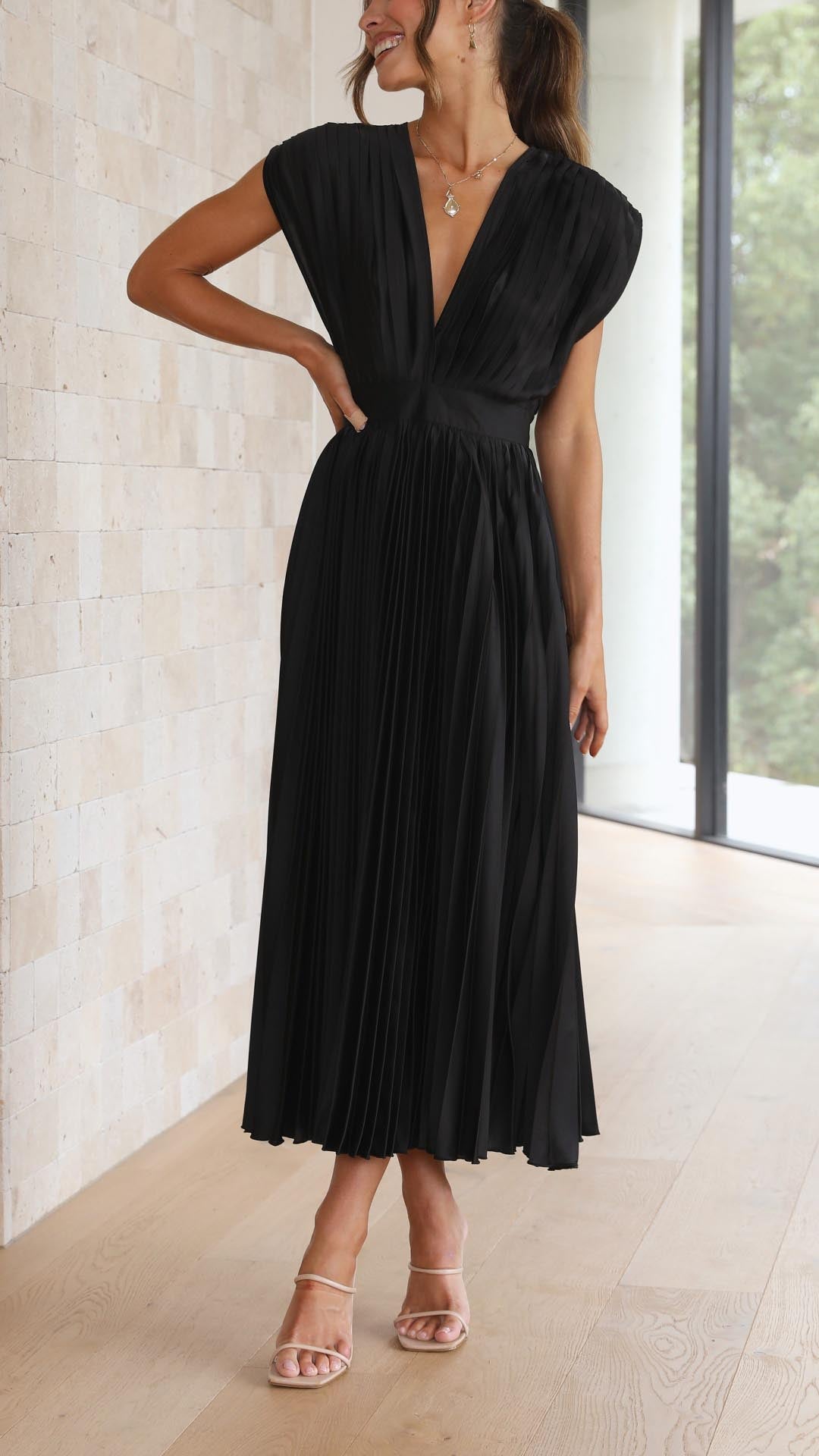 Maria | Elegant Geplooide Jurk