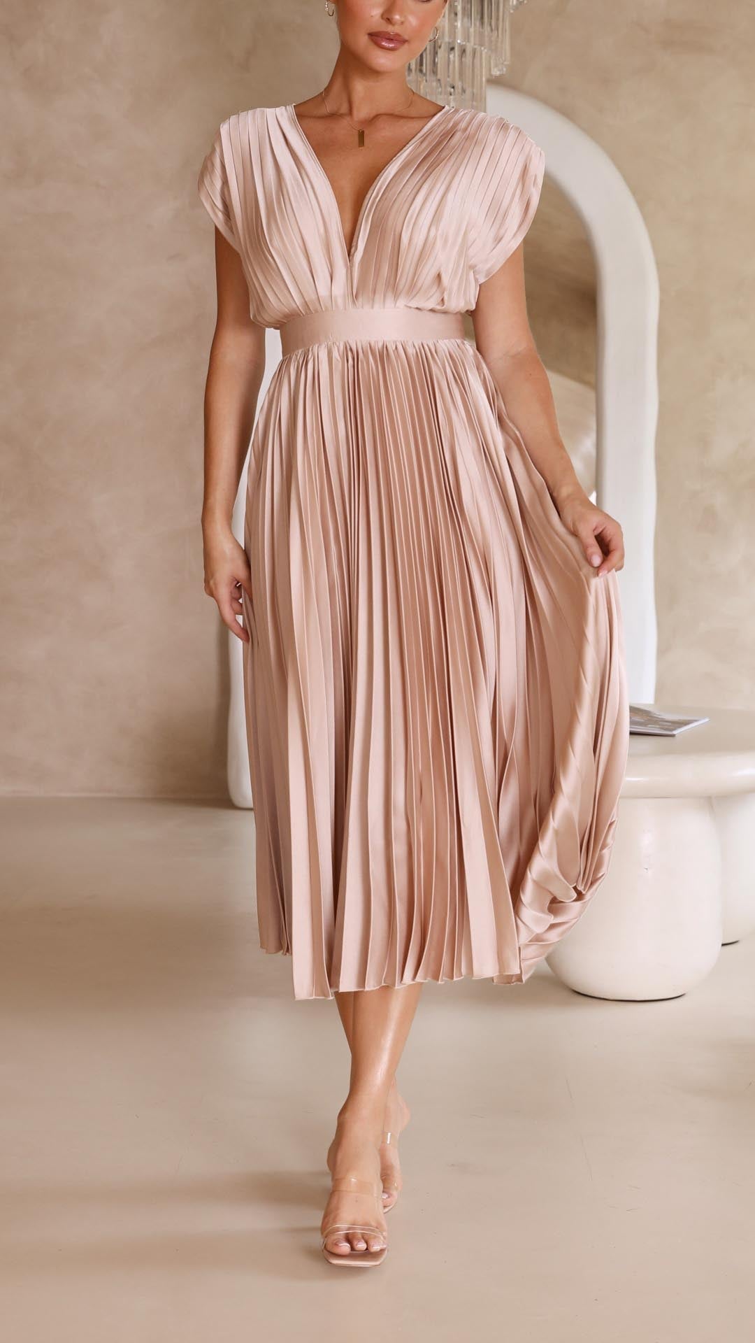 Maria | Elegant Geplooide Jurk