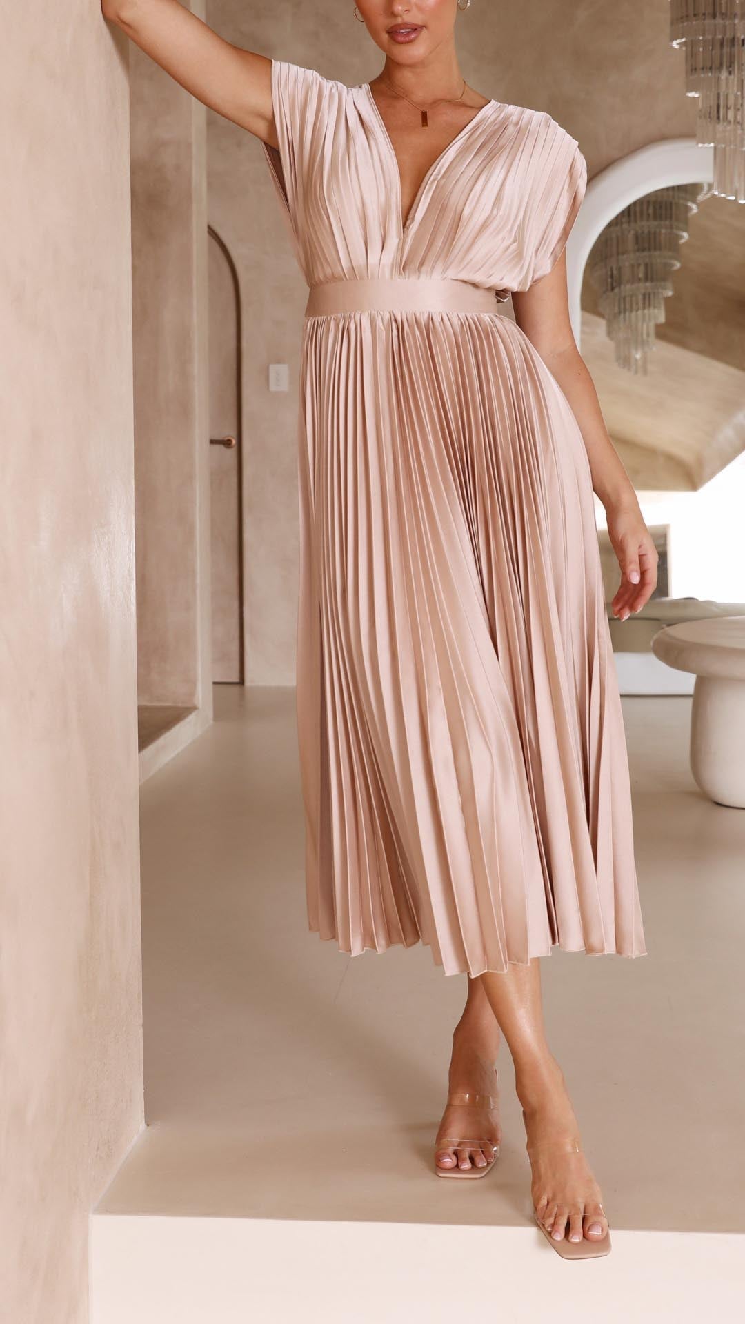 Maria | Elegant Geplooide Jurk