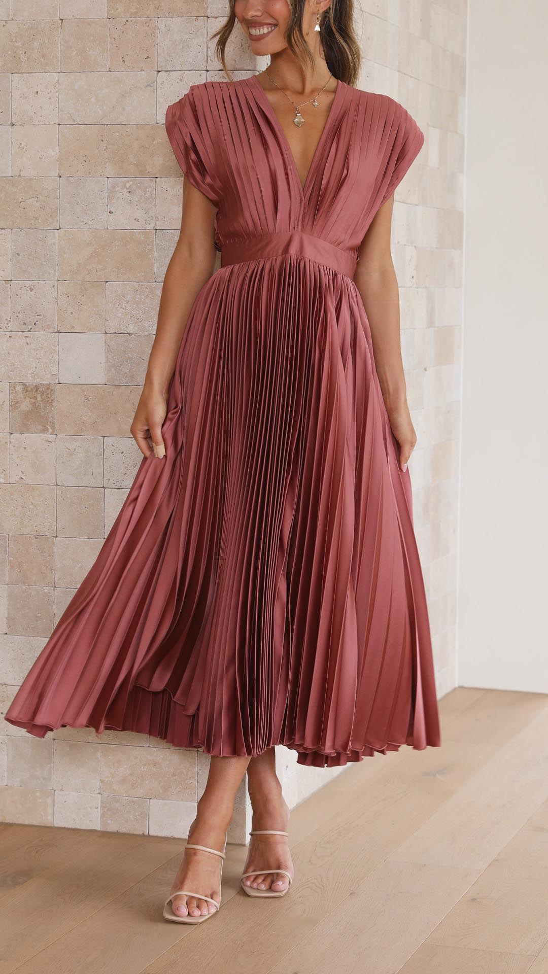 Maria | Elegant Geplooide Jurk