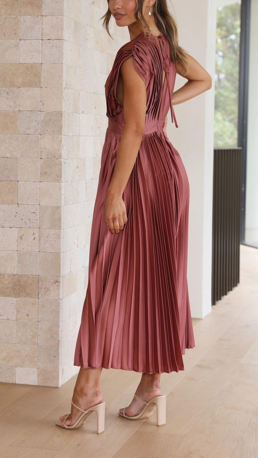 Maria | Elegant Geplooide Jurk
